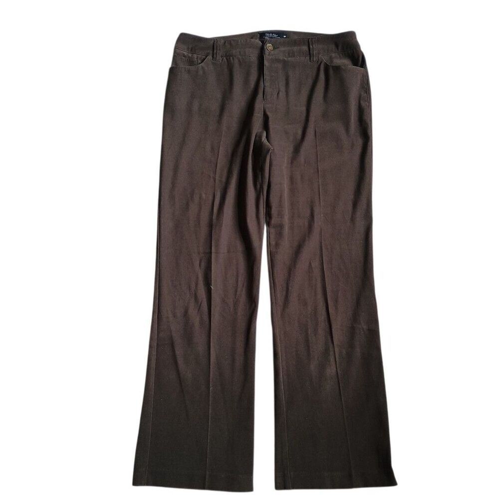 TRIBAL Pants Womens Sz 8P Brown Stretch Career Dress 34x30 Soft Comfort